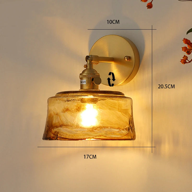 Brass Glass Wall Lamp