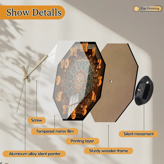 Islamic Geometric Wall Clock