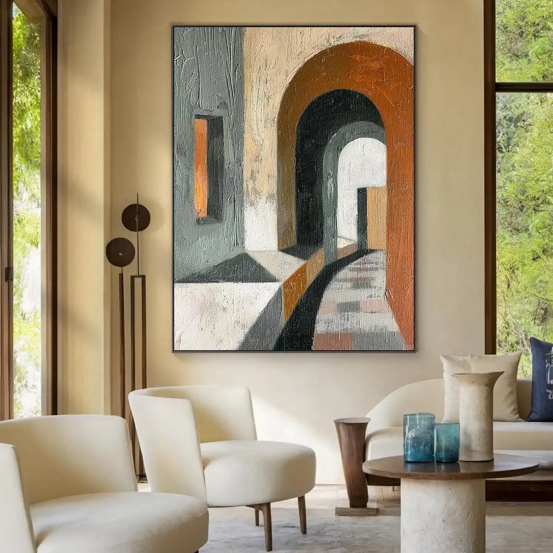 Textured Geometric Canvas Art