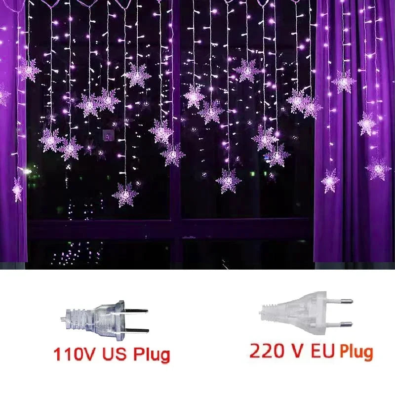 Snowflake Curtain Fairy Lights