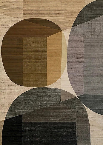 Abstract Colors Combination Canvas Paintings Brown Geometric Poster Morden Wall Art Pictures for Living Room Office Decor