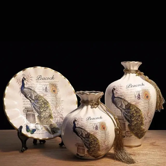 3pc/Set Europe Ceramic Vase Curio Shelves Nordic Decoration Home Flower Vase Centerpieces For Weddings Traditional Vases