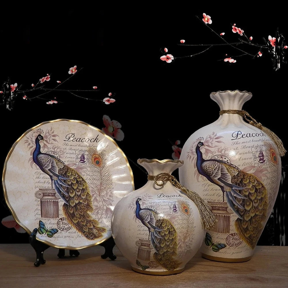 3pc/Set Europe Ceramic Vase Curio Shelves Nordic Decoration Home Flower Vase Centerpieces For Weddings Traditional Vases