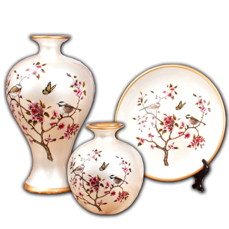 3pc/Set Europe Ceramic Vase Curio Shelves Nordic Decoration Home Flower Vase Centerpieces For Weddings Traditional Vases