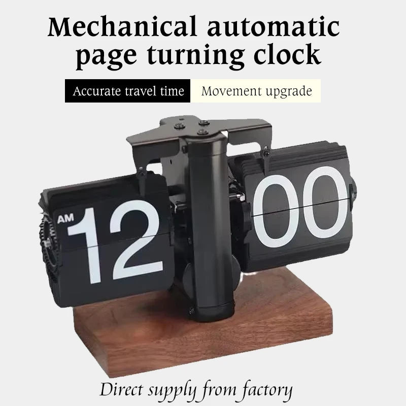 Flip Clock Vintage Desk Clocks Retro Flip Down Clocks-Battery Powered Internal Operated Flip Flop Watch Home & Office Décor 탁상시계