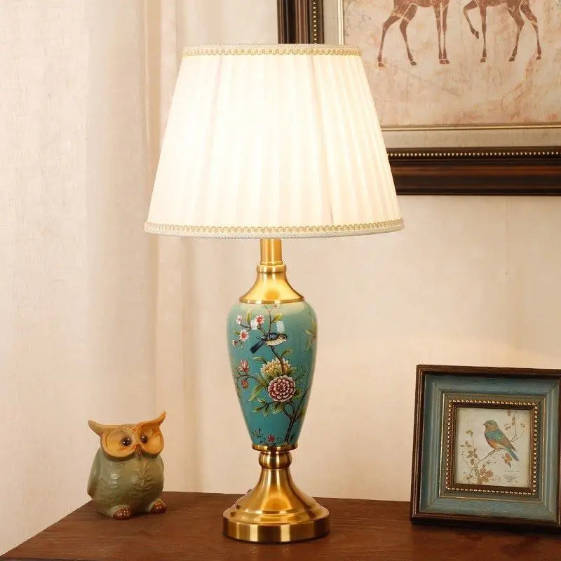 French-style Ceramic Table Lamp - Creative American Modern Minimalist Living Room Study Table Lamp Bedroom Bedside Lamp