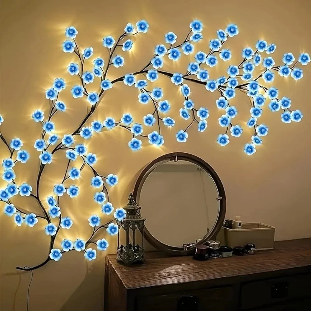 1PC 72/96/144LED Cherry Blossom Tree Lights USB Powered Dimmable LED Artificial Flower Branch Lamp for Bedroom Wedding Party