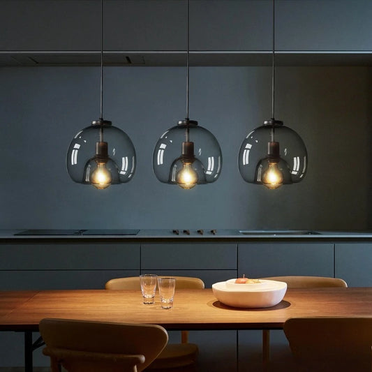 Grey Glass Pendant Light