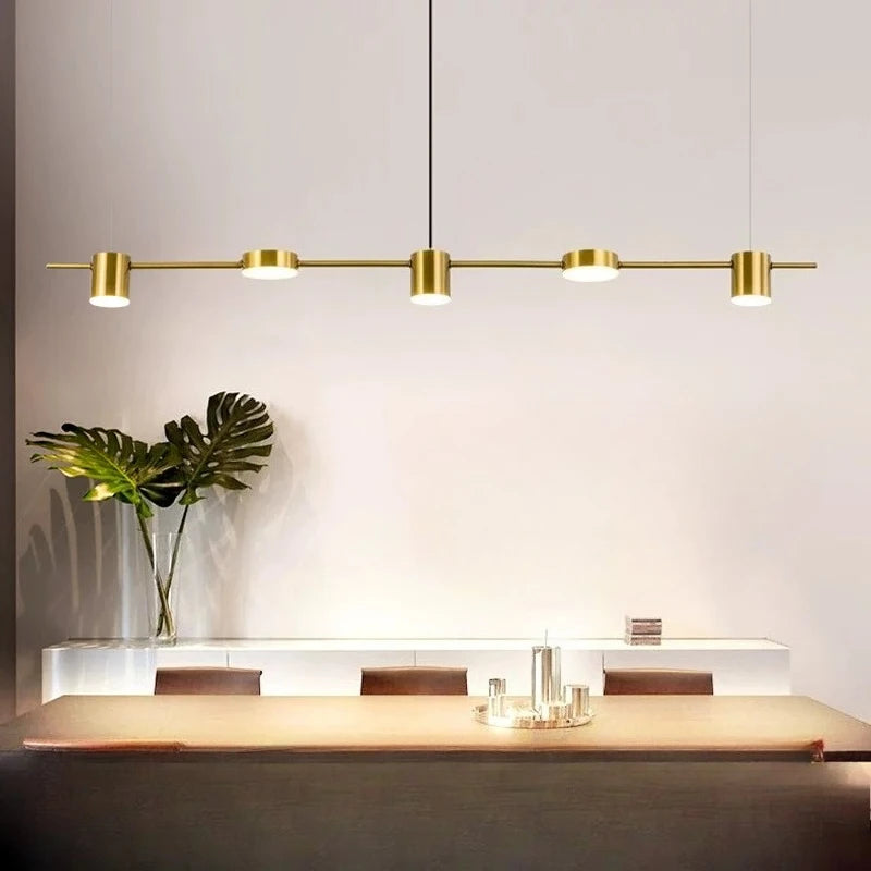 Postmodern Restaurant Pendant Light Nordic Minimalist Dining Room Lamp Creative Three Head Long Strip Luxury Style Lighting