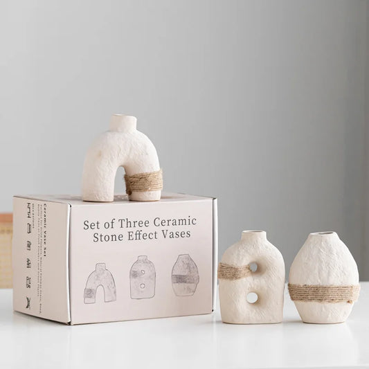 Earth Tone Lace Vase