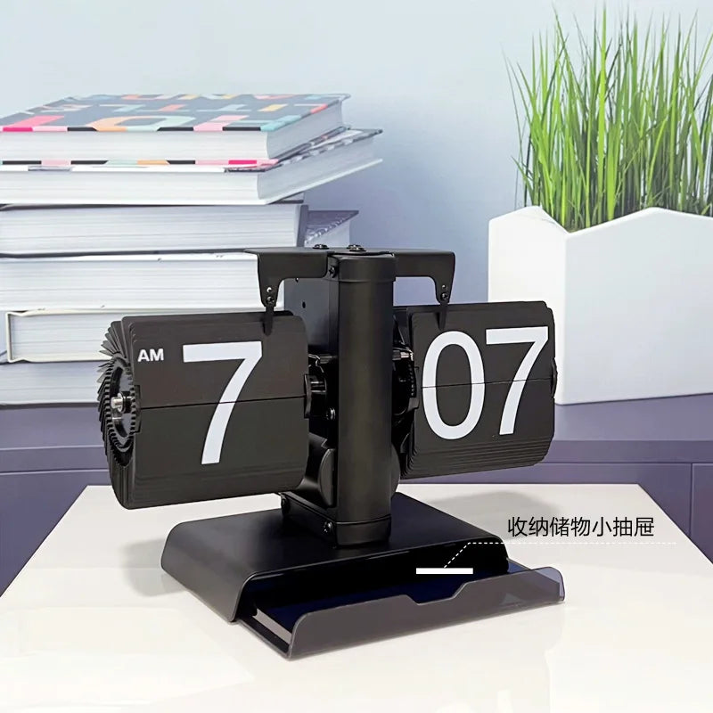Flip Clock Vintage Desk Clocks Retro Flip Down Clocks-Battery Powered Internal Operated Flip Flop Watch Home & Office Décor 탁상시계