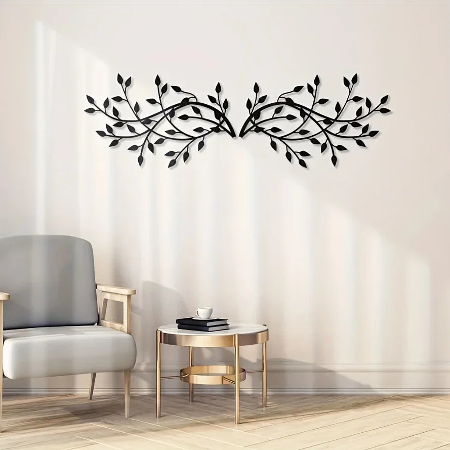 CIFBUY 2 Pcs Elegant Metal Tree Leaf Wall Decor for Indoor and Outdoor Decoration Perfect for Kitchen Bathroom Living Room