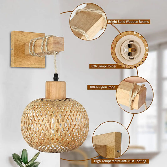 Japanese Bamboo Wall Lamp