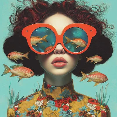 Mirjam Duizendstra's Artwork Surrealism Color Art Posters Prints Mysterious Aesthetic Woman Portrait Canvas Painting Home Decor