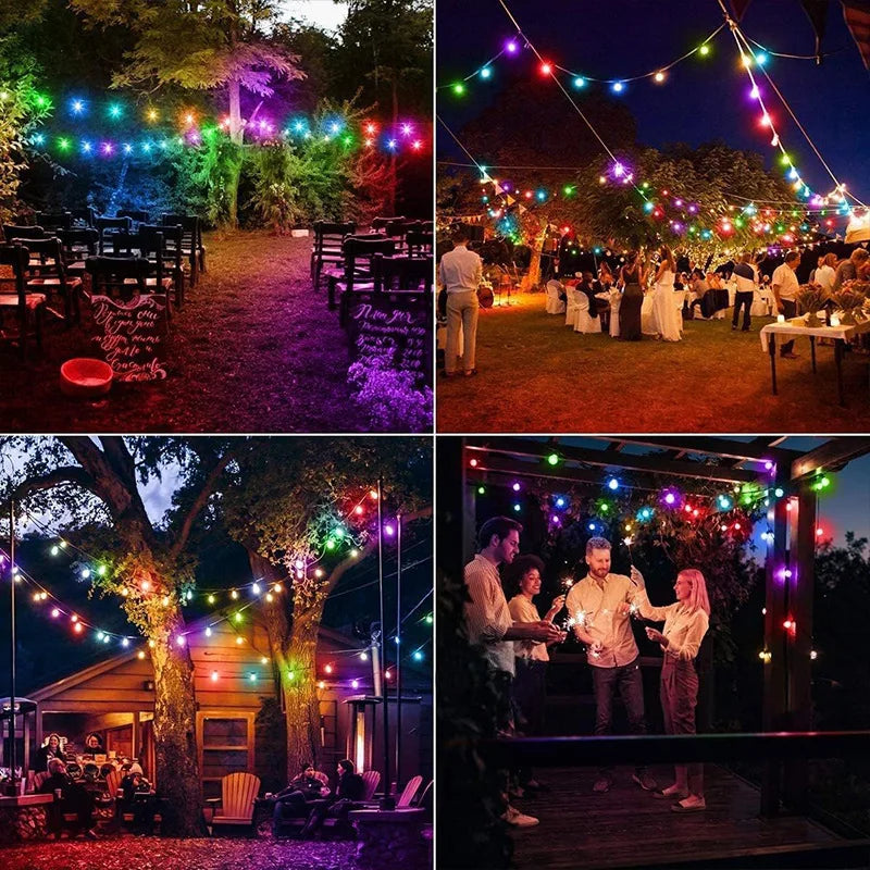 LED Crystal Ball String Fairy Lights Battery Operated Holiday Wedding Garland Lamp for Garden Christmas Home Bedroom Decoration