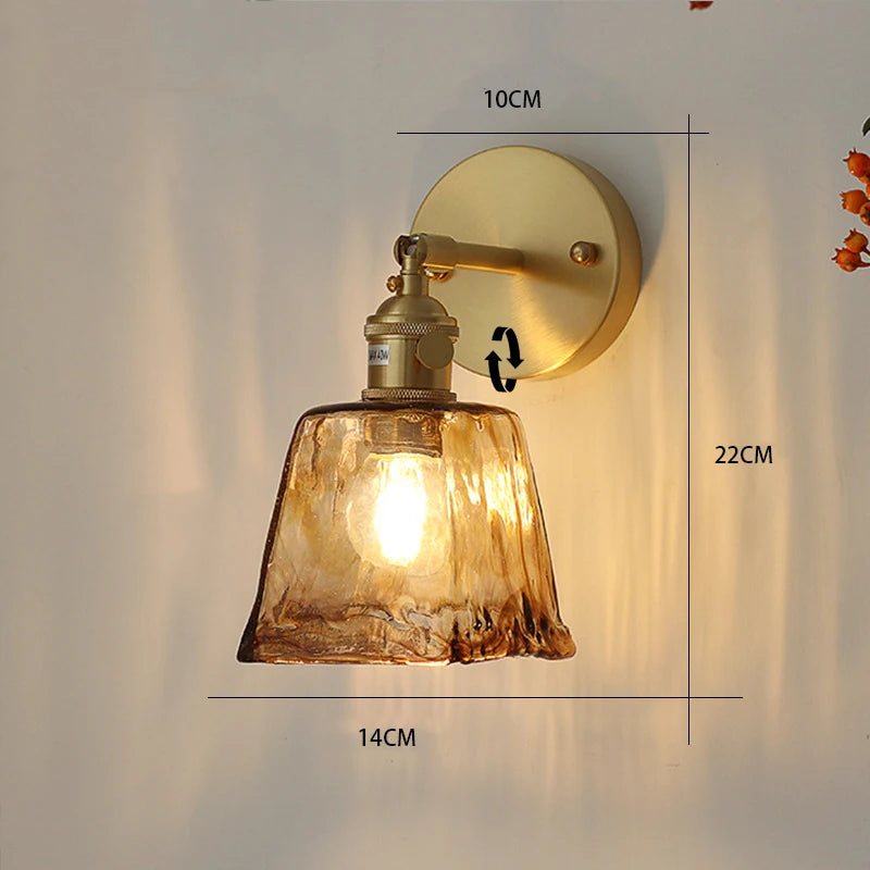 Brass Glass Wall Lamp