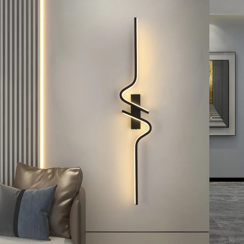 Modern Creative Strip Led Wall Light Minimalist Bedroom Bedside Wall Sconce Led Lights Living Room TV Sofa Background Wall Lamp