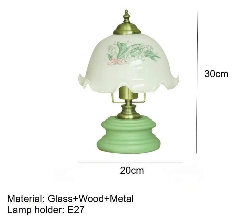 French Glass Table Lamp