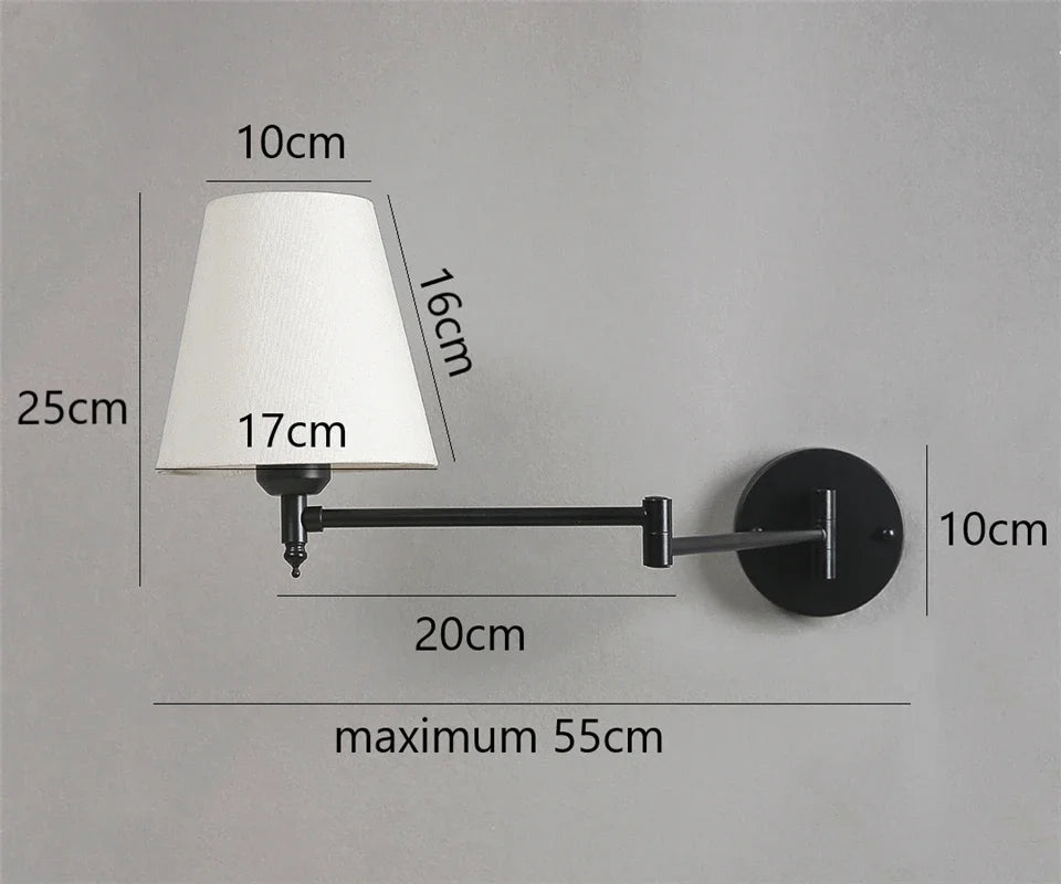 LED Folding Wall Lamps Nordic Adjustable Long Arm Rotating Rocker Wall Lamp Bedroom Bedside Lamp Hotel Stair Study Reading Light