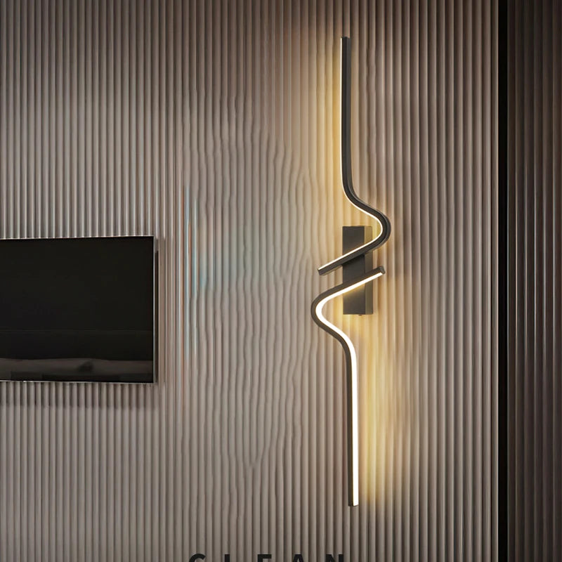 Modern Creative Strip Led Wall Light Minimalist Bedroom Bedside Wall Sconce Led Lights Living Room TV Sofa Background Wall Lamp