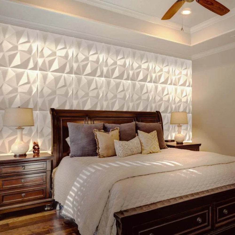 White 3D Wall Panel Foam Brick Waterproof Non-self-adhesive Wall Sticker Classics Geometric Background Wallpaper