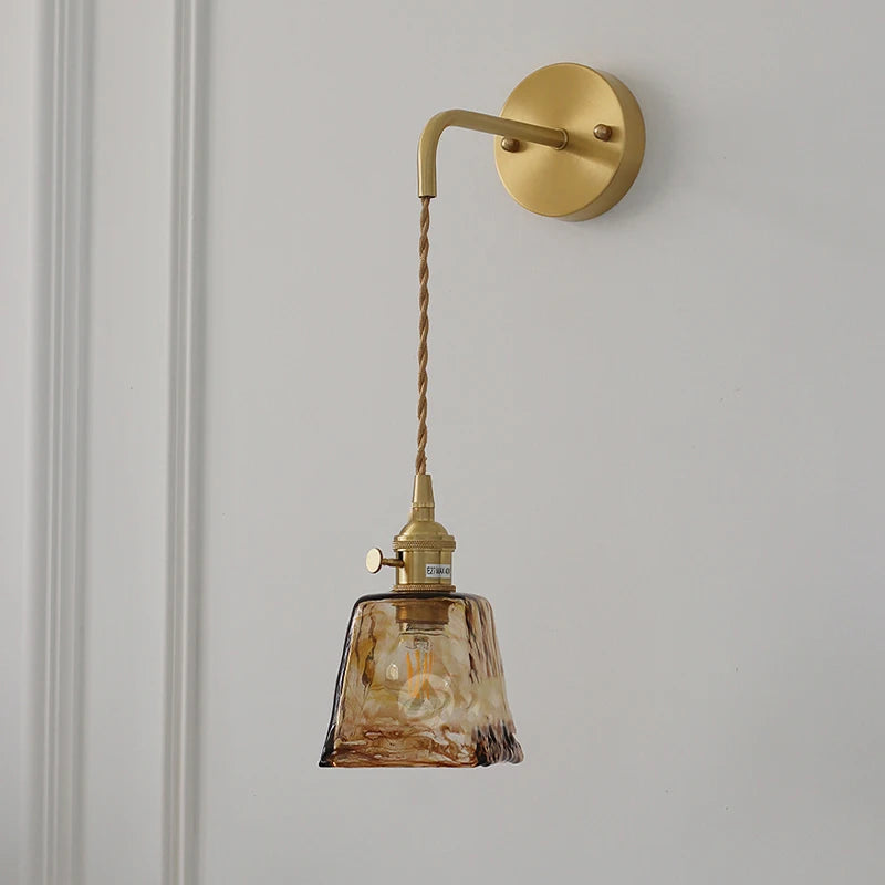 Brass Glass Wall Lamp