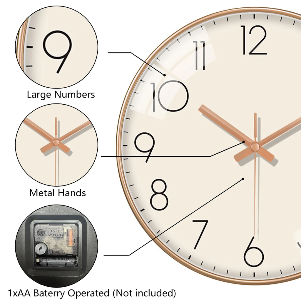 New Quartz Wall Clock For Living Room Fashion Creative Clock Light Luxury Decoration For Bedroom Nordic Simple Silent Clock