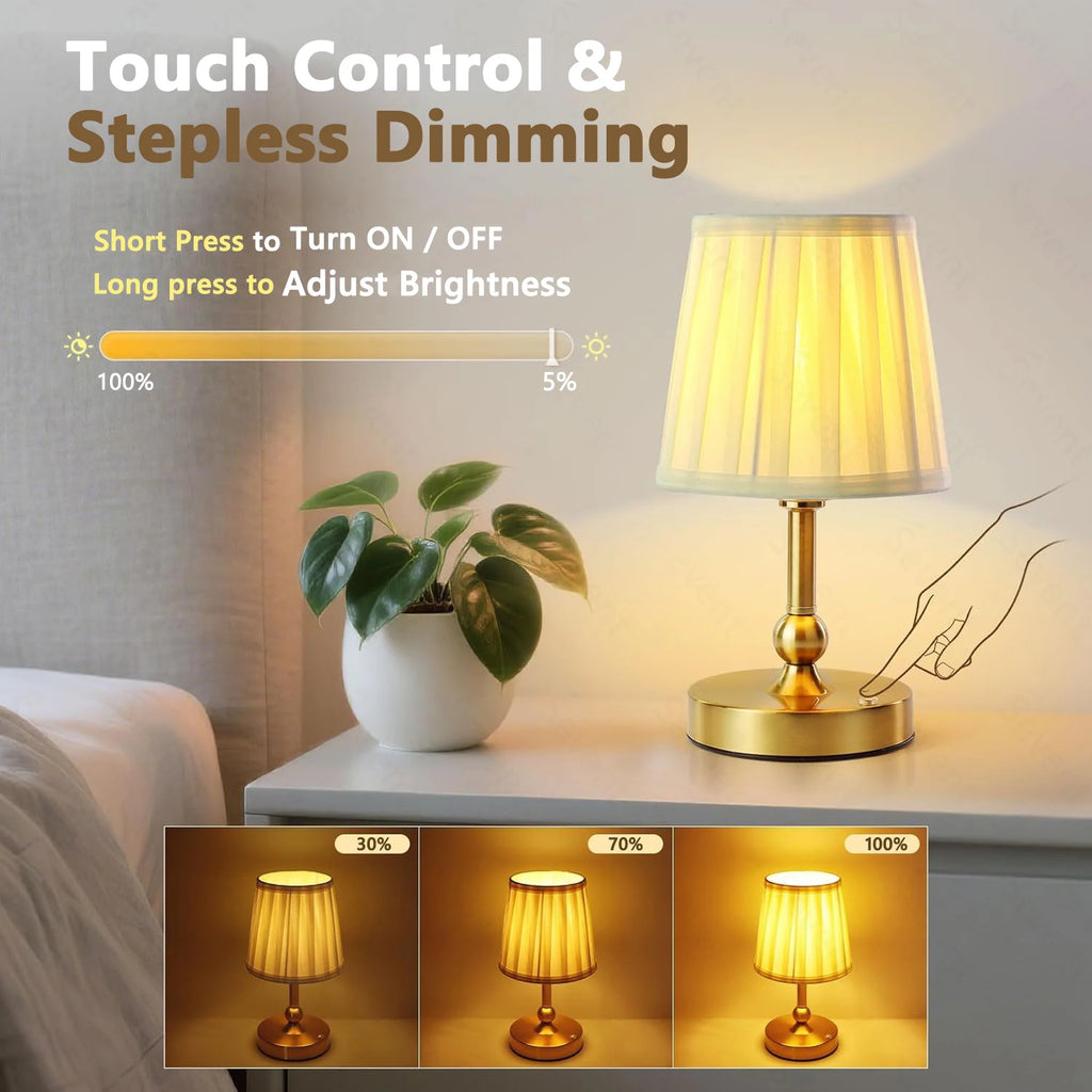 Wireless Table Lamp LED Touch Sensor Desktop Night Light Rechargeable Reading Lamp For Restaurant Hotel Bar Bedroom Decor Light