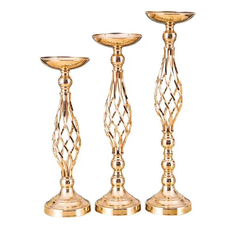 Home Table Candle Holder Arrangement Gold Iron Vase Twisted Path Candle Holder Wedding Flower Wedding Props Home Furnishings