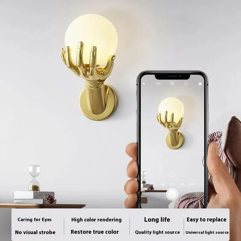 Lampara Mesita Noche Luces Led Para Habitacion Wall Lamp Light For Bedroom Espelhos De Paredes Lampara Pared Cabeceros Relojes