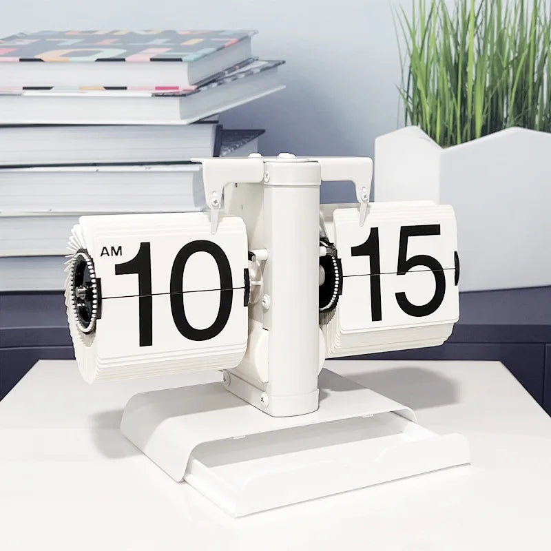 Flip Clock Vintage Desk Clocks Retro Flip Down Clocks-Battery Powered Internal Operated Flip Flop Watch Home & Office Décor 탁상시계