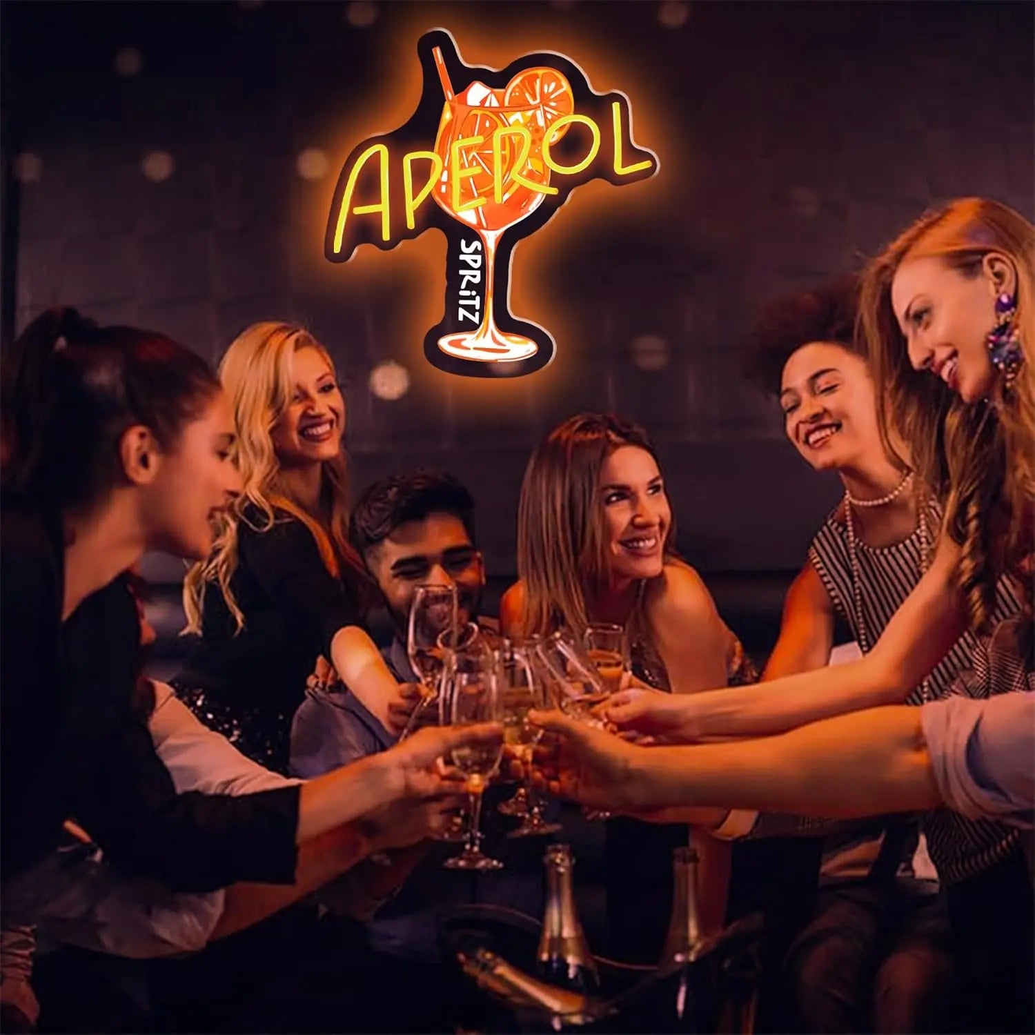 Aperol Spritz Neon Sign LED Cocktail Neon Light for Home Bar Man Cave Kitchen Party Decor Spritz Lover Gift USB Powered Dimmable