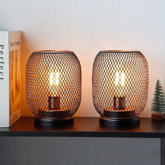 Metal Cage Lantern Lamp