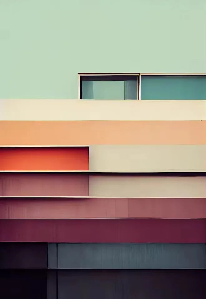 Minimalist Fallingwater House Bauhaus Classic Architecture Abstract Poster Canvas Painting Wall Art Pictures Living Home Decor