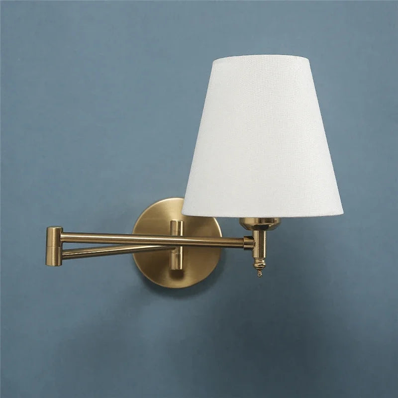 LED Folding Wall Lamps Nordic Adjustable Long Arm Rotating Rocker Wall Lamp Bedroom Bedside Lamp Hotel Stair Study Reading Light
