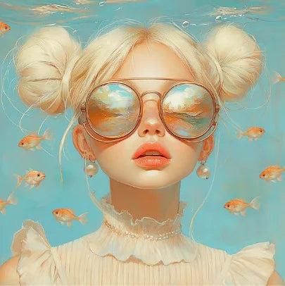 Mirjam Duizendstra's Artwork Surrealism Color Art Posters Prints Mysterious Aesthetic Woman Portrait Canvas Painting Home Decor