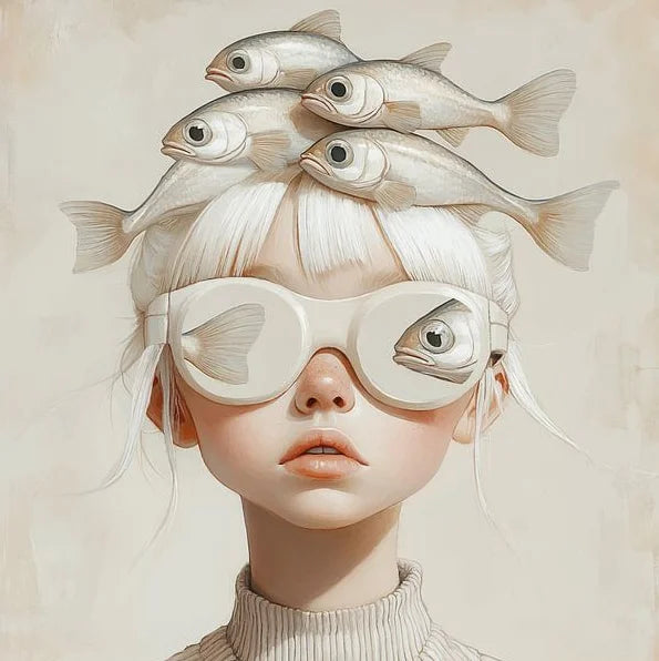 Mirjam Duizendstra's Artwork Surrealism Color Art Posters Prints Mysterious Aesthetic Woman Portrait Canvas Painting Home Decor
