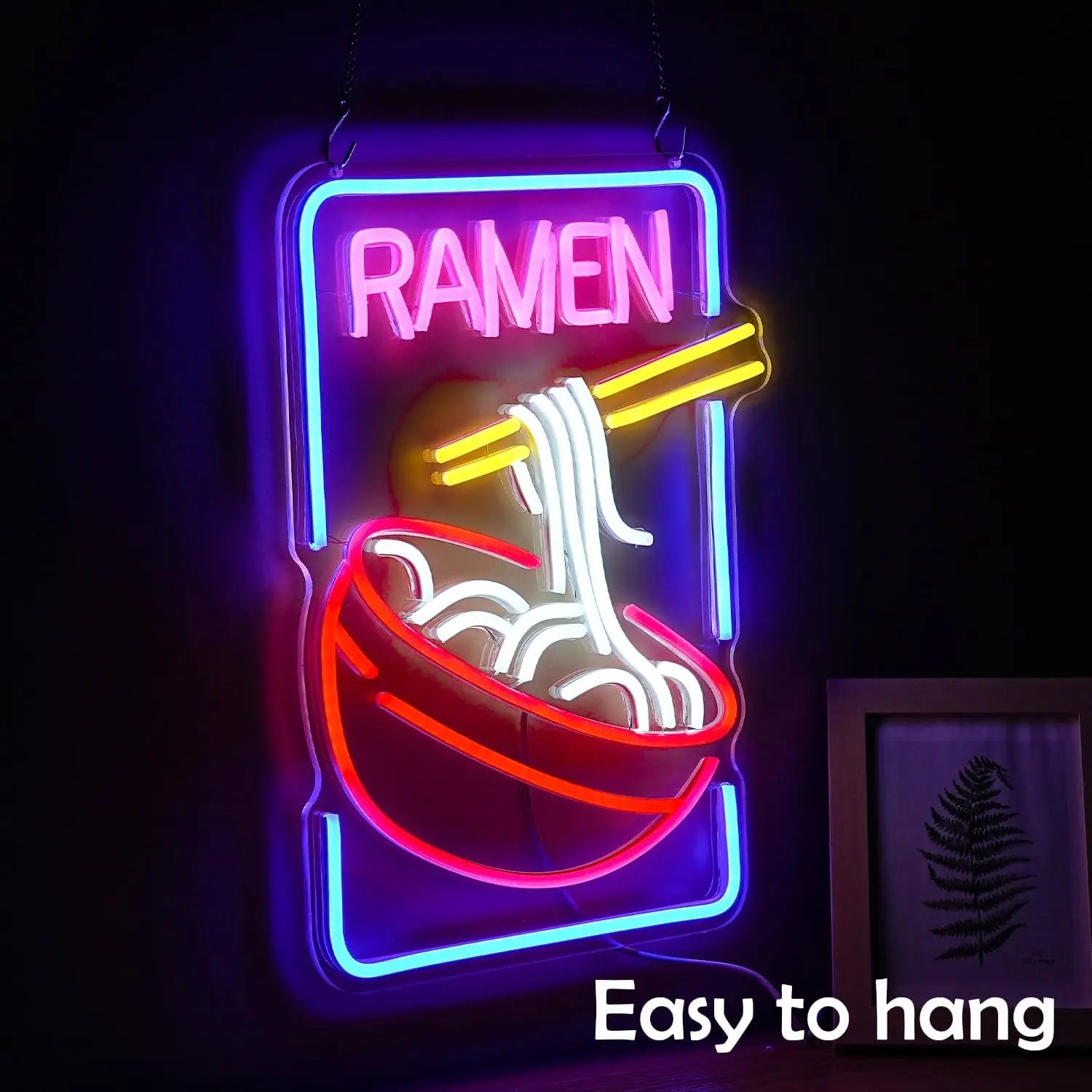 USB Dimmable Ramen Bowl Neon Sign with Noodles and Chopsticks LED Light for Japanese Restaurant Kitchen Decor Vibrant Wall Art