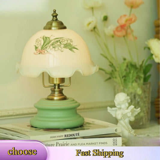French Flower Table Lamp