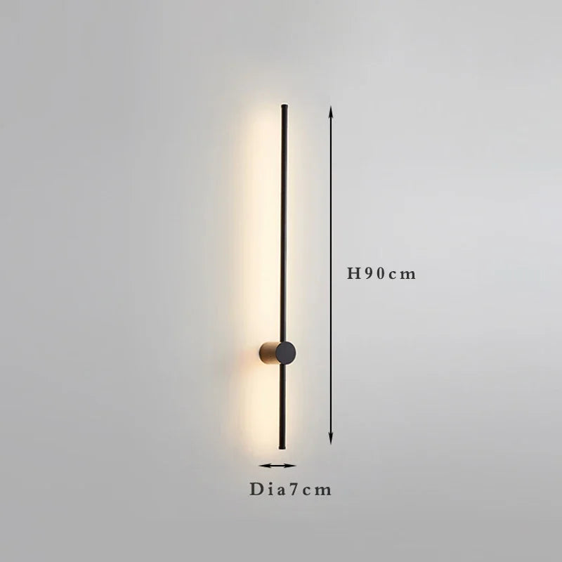 2026 Linear LED Wall Lamp 100cm120cm Modern Minimalist Gold White Sconce for Bedroom Bedside Living Room Corridor Decor