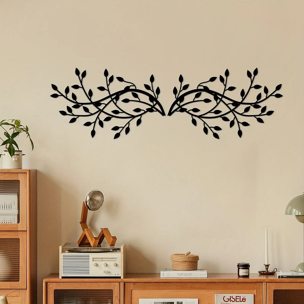 CIFBUY 2 Pcs Elegant Metal Tree Leaf Wall Decor for Indoor and Outdoor Decoration Perfect for Kitchen Bathroom Living Room