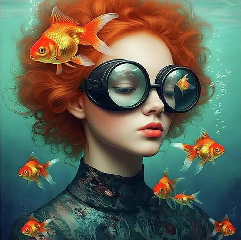 Mirjam Duizendstra's Artwork Surrealism Color Art Posters Prints Mysterious Aesthetic Woman Portrait Canvas Painting Home Decor