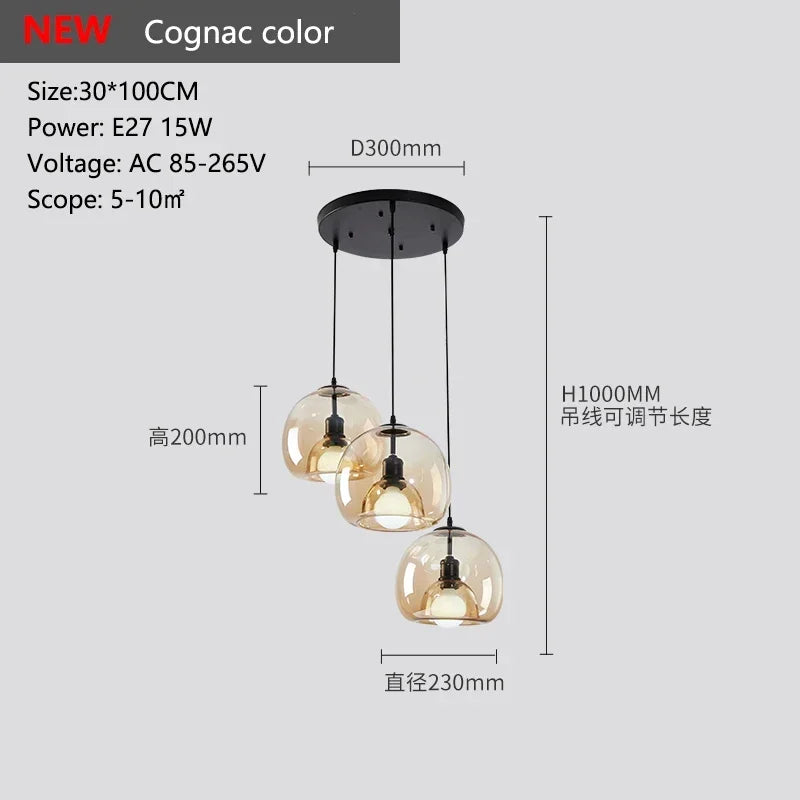 Grey Glass Pendant Light