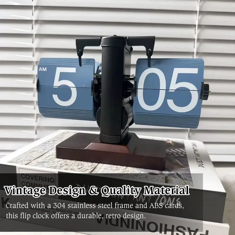 Flip Clock Vintage Desk Clocks Retro Flip Down Clocks-Battery Powered Internal Operated Flip Flop Watch Home & Office Décor 탁상시계