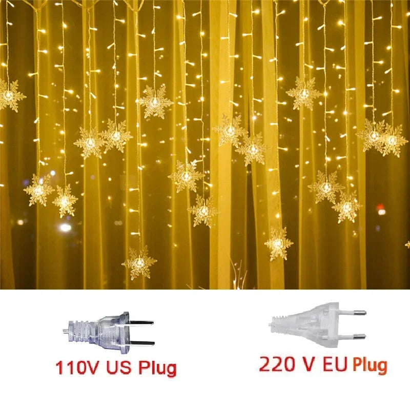 Snowflake Curtain Fairy Lights
