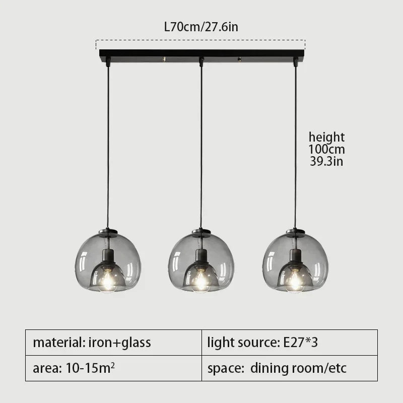 Grey Glass Pendant Light