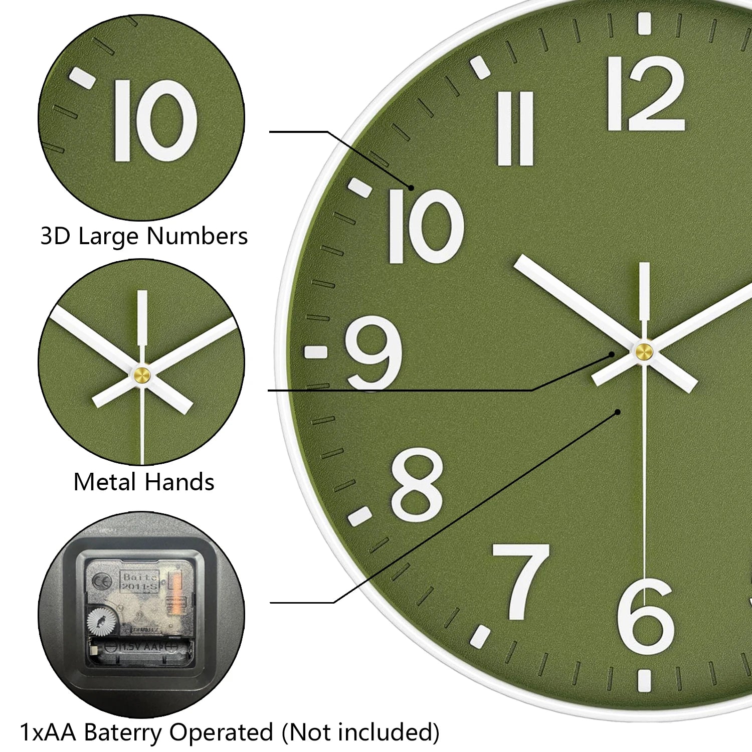 Retro Quartz Wall Clock Modern 3D Cubic Digital Silent Clock Living Room Bedroom Wall Clock Fashion Non Ticking Home Decoration