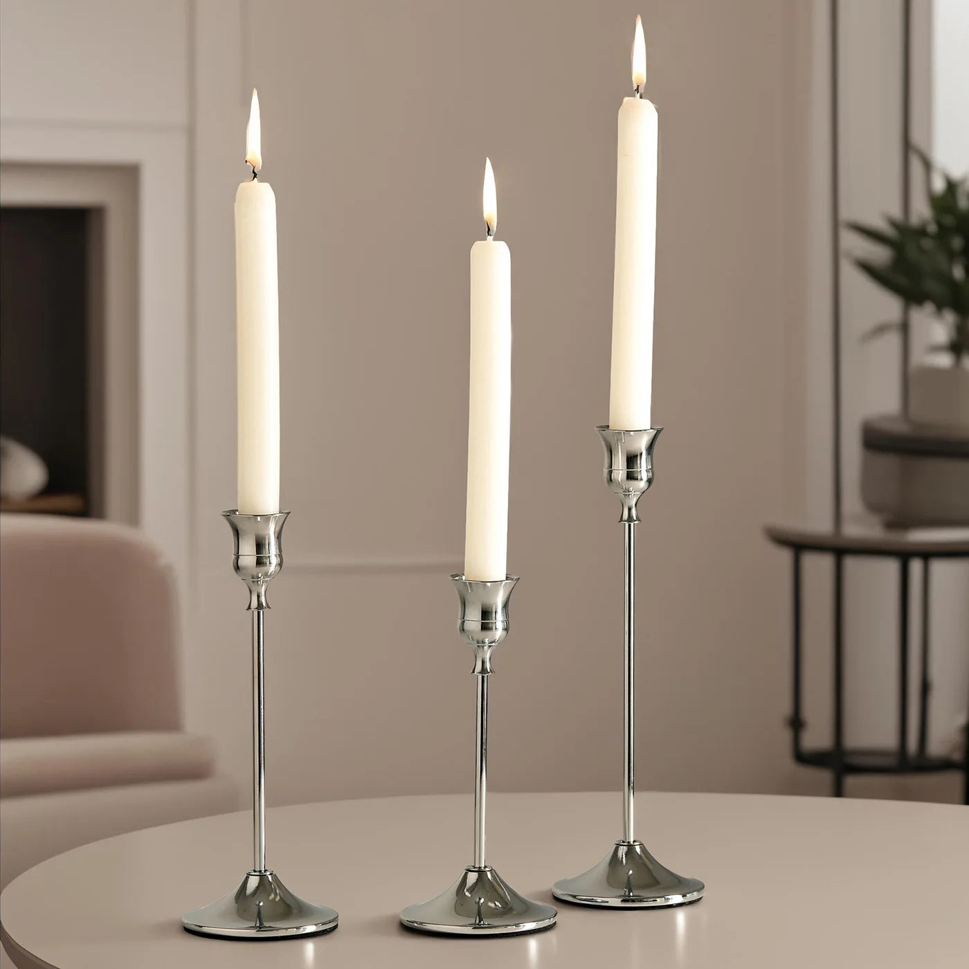3PCS Nordic Gold Candlestick Holders, Vintage Decoration, Suitable for Weddings, Parties, Festivals and Anniversaries