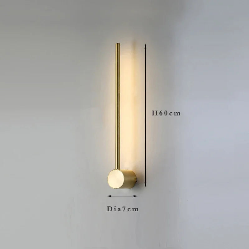 2026 Linear LED Wall Lamp 100cm120cm Modern Minimalist Gold White Sconce for Bedroom Bedside Living Room Corridor Decor