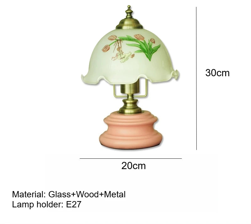 French Glass Table Lamp